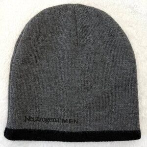 Neutrogena Men Promotional Knit Beenie Hat Gray with Black Band